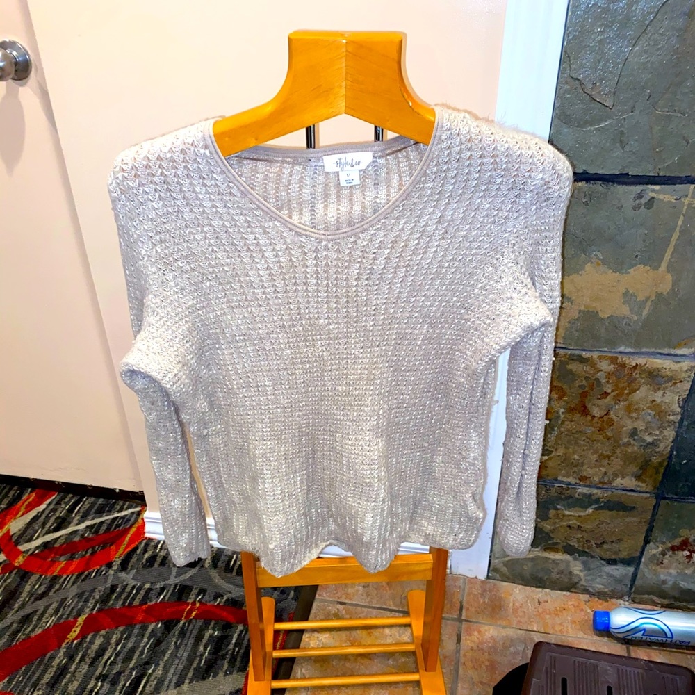 Cream and grey sweater